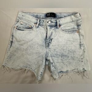 GAP Acid Wash Light Blue Denim Cutoff Shorts